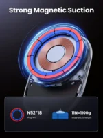 UGREEN CD345 Magnetic Car Holder with Wireless Charger A/C and Dashboard – 15120