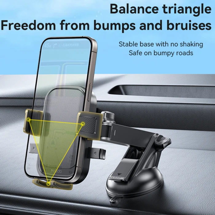 YESIDO C267 Suction Press Car Phone Mount Dashboard Phone Holder