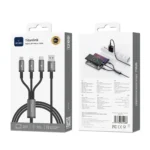 WiWU 1.2m 66W USB A TITAN LINK Series Charging Cable with A-C+M+L Wi-C059