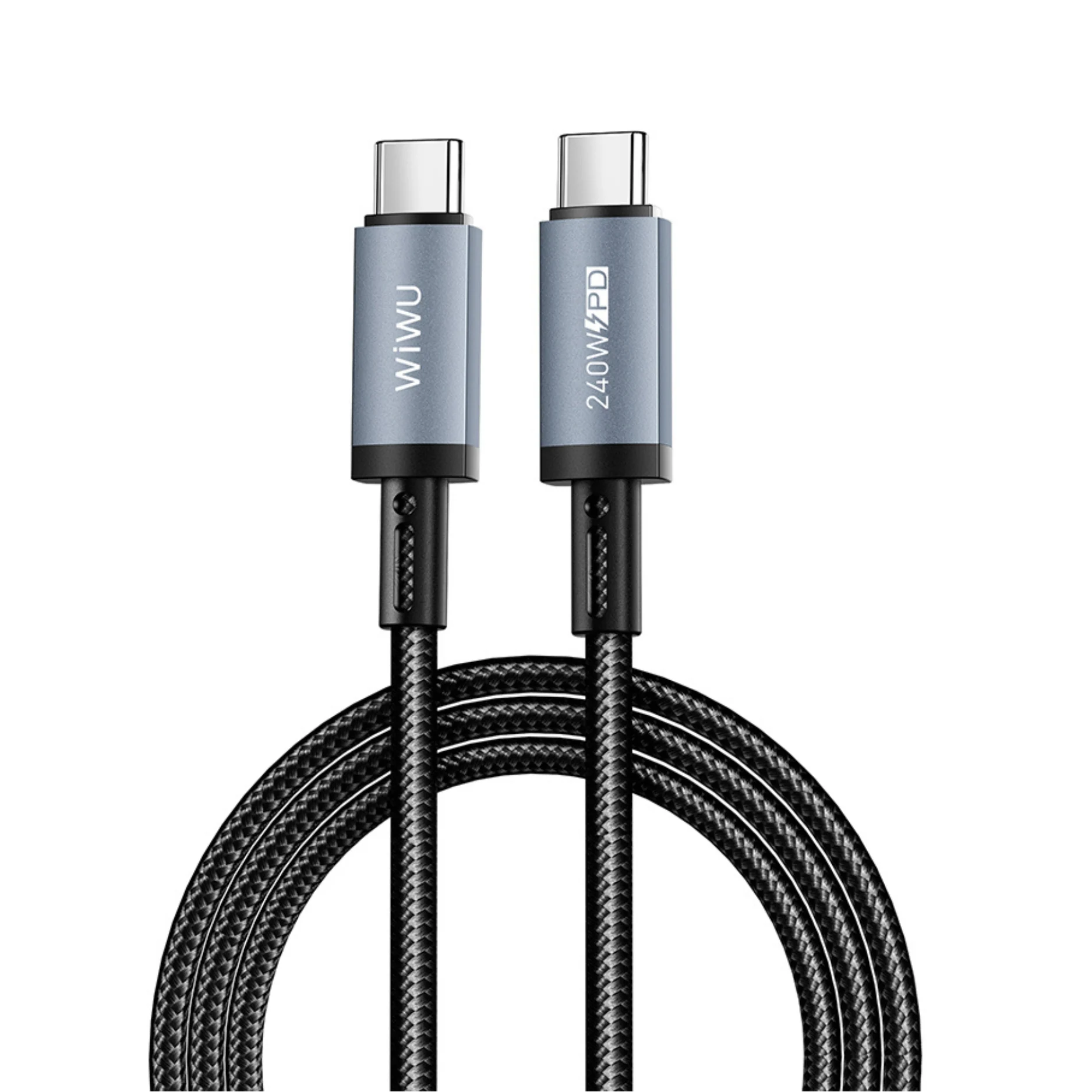 WiWU WI-C058 Titanlink 240w Type-C To Type-C Cable 1m Gray MY MEMORY Wiwu WI-C058 Titanlink 240w Type-C To Type-C Cable 1m Gray