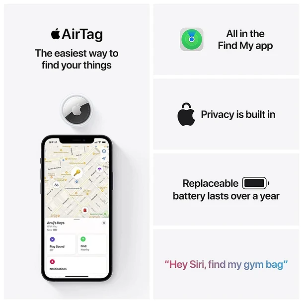 Apple AirTag 2nd Gen Single Pack - 1 Year Apple Care Warranty MY MEMORY Apple AirTag 2nd Gen Single Pack - 1 Year Apple Care Warranty MY MEMORY