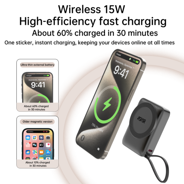 Aspor A313 10000mAh Magnetic Power Bank MY MEMORY